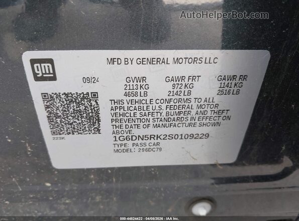 1G6DN5RK2S0109229 2025 CADILLAC CT5 Gray Widok komory silnika