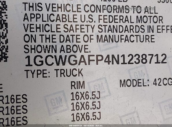 1GCWGAFP4N1238712 2022 CHEVROLET EXPRESS White Vista del compartimento del motor