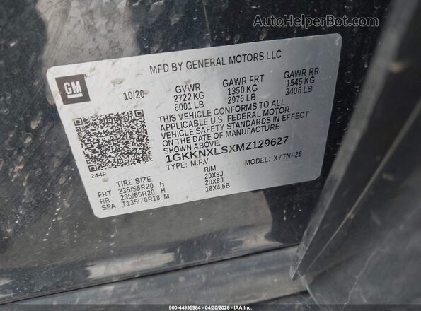 1GKKNXLSXMZ129627 2021 GMC ACADIA Dark Blue Vista del compartimento del motor