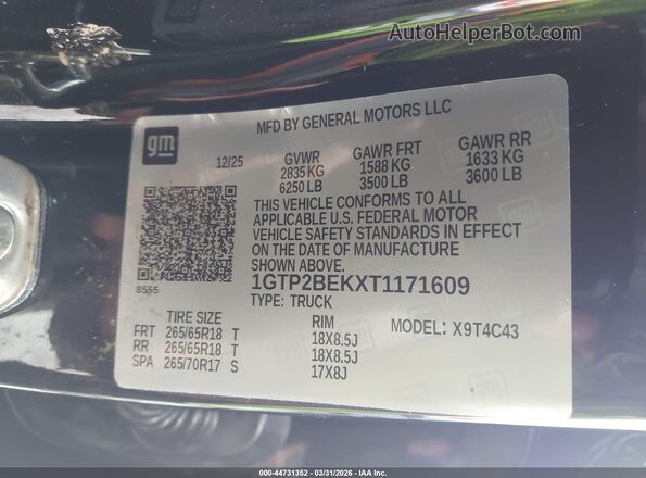 1GTP2BEKXT1171609 2026 GMC CANYON Black Engine compartment view