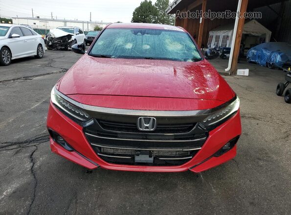 1HGCV1F33MA026275 2021 HONDA ACCORD Красный Вид спереди