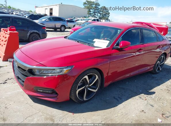 1HGCV1F35KA003450 2019 HONDA ACCORD Красный Передняя левая четверть