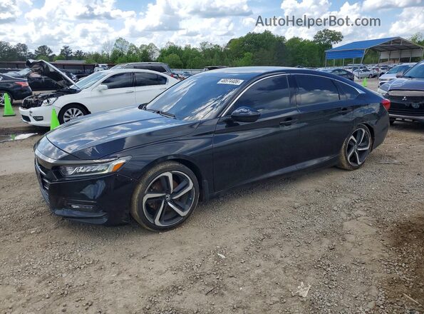 1HGCV1F3XKA103334 2019 HONDA ACCORD Черный Передняя левая четверть