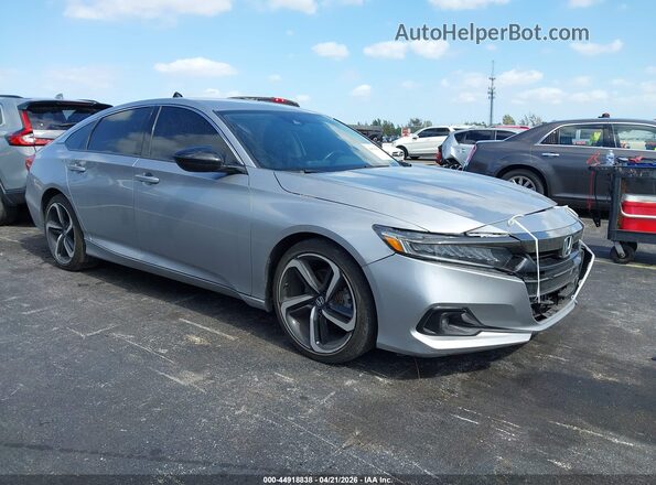 1HGCV1F45MA007557 2021 HONDA ACCORD Серебряный Передняя правая четверть