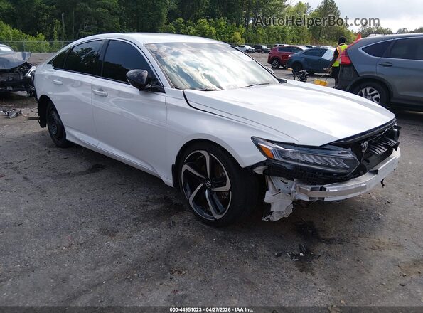 1HGCV1F45MA093159 2021 HONDA ACCORD Белый Передняя правая четверть