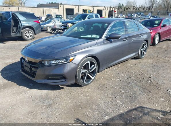 1HGCV2F34KA033688 2019 HONDA ACCORD Gray Przód lewy