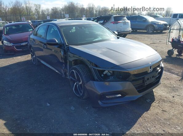 1HGCV2F34KA033688 2019 HONDA ACCORD Gray Widok z przodu