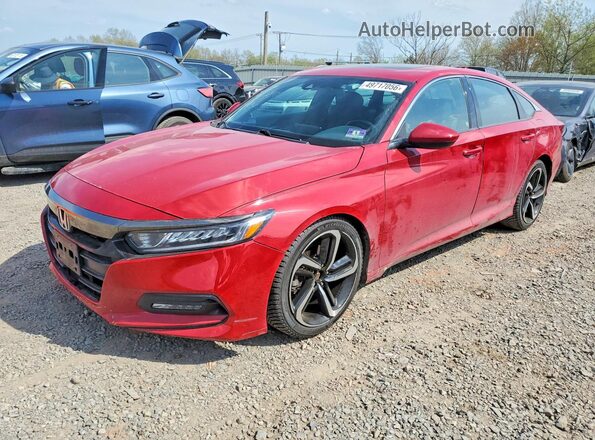 1HGCV2F38KA019549 2019 HONDA ACCORD Red Przód lewy