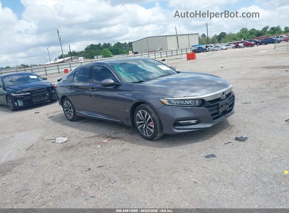 1HGCV3F43KA009235 2019 HONDA ACCORD HYBRID Gray Delantero derecho