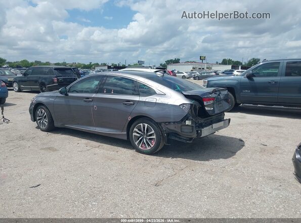 1HGCV3F43KA009235 2019 HONDA ACCORD HYBRID Gray Trasero izquierdo