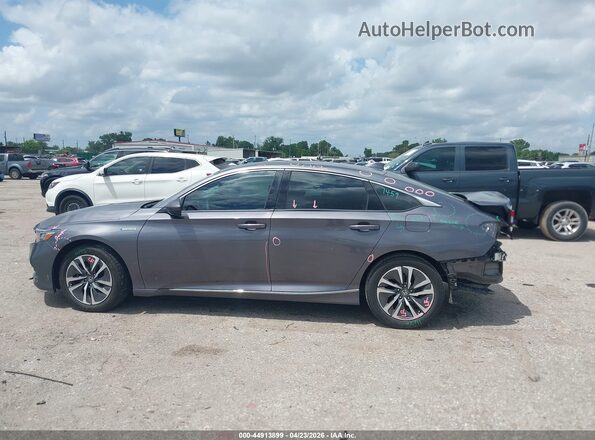 1HGCV3F43KA009235 2019 HONDA ACCORD HYBRID Gray Vista interior trasera