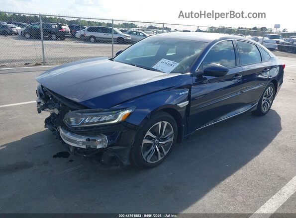 1HGCV3F45LA007973 2020 HONDA ACCORD HYBRID Dark Blue Передняя левая четверть