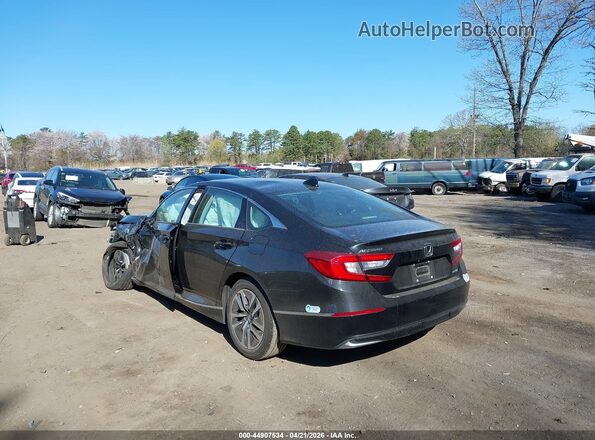 1HGCV3F59KA013475 2019 HONDA ACCORD HYBRID Black Trasero izquierdo
