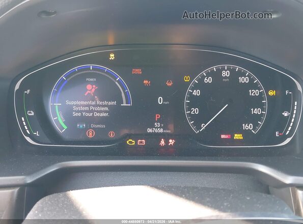 1HGCV3F59MA008313 2021 HONDA ACCORD HYBRID Серый Вид задних сидений