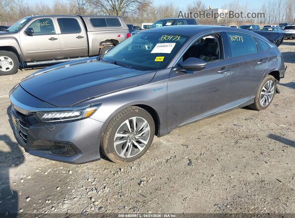 1HGCV3F59MA008313 2021 HONDA ACCORD HYBRID Серый Передняя левая четверть