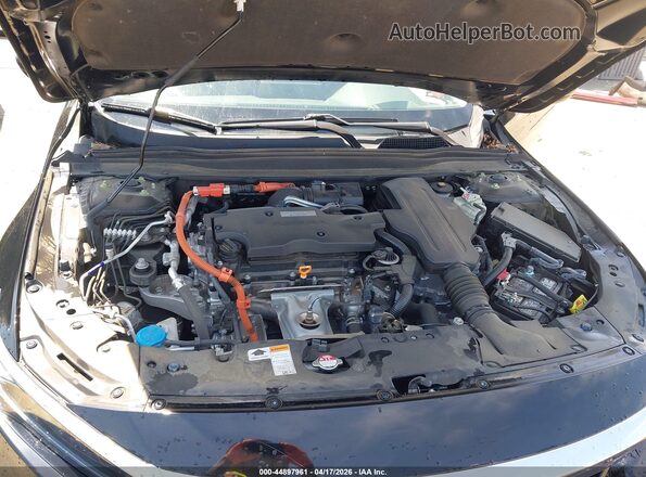 1HGCV3F92MA004591 2021 HONDA ACCORD HYBRID Black Вид ззаду