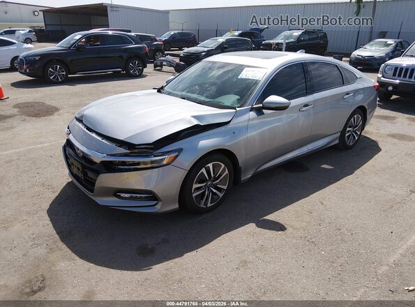 1HGCV3F9XKA004867 2019 HONDA ACCORD HYBRID Silver წინა მარცხენა ხედი სამი მეოთხედიდან