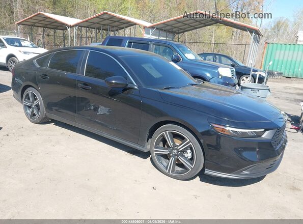 1HGCY2F50RA044979 2024 HONDA ACCORD HYBRID Черный Передняя правая четверть