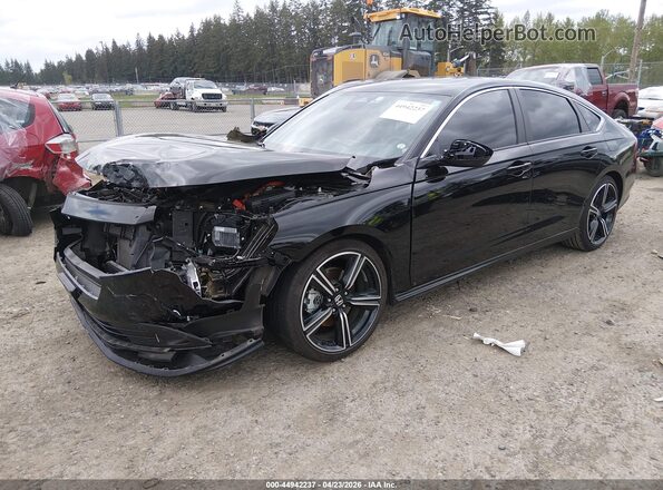 1HGCY2F53SA037045 2025 HONDA ACCORD HYBRID Black Передня ліва чверть