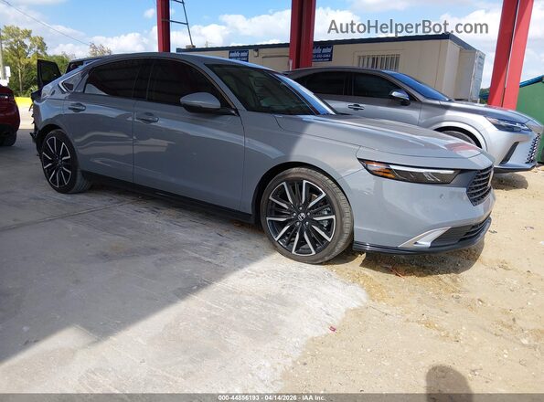 1HGCY2F86SA056957 2025 HONDA ACCORD HYBRID Серый Передняя правая четверть