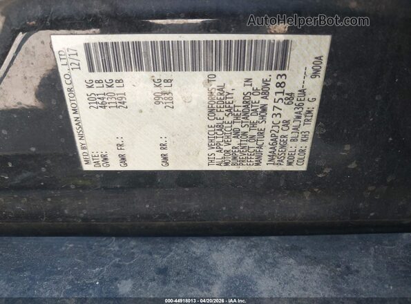 1N4AA6AP2JC375183 2018 NISSAN MAXIMA Black Widok komory silnika