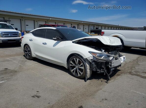 1N4AA6AP2JC404049 2018 NISSAN MAXIMA PLATINUM White Przód prawy