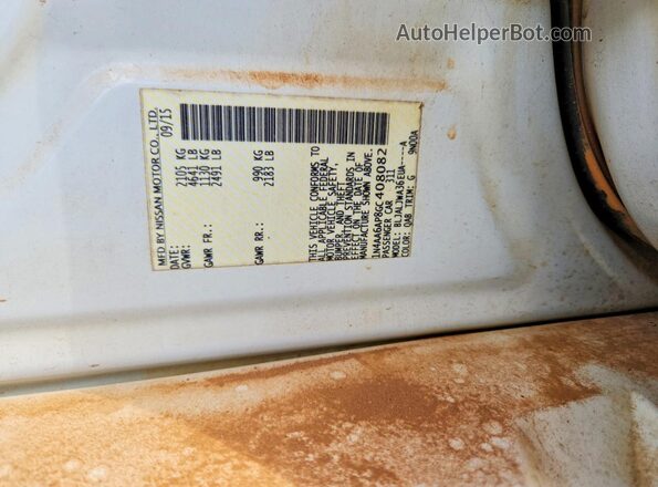 1N4AA6AP8GC408082 2016 NISSAN MAXIMA White Vista del compartimento del motor