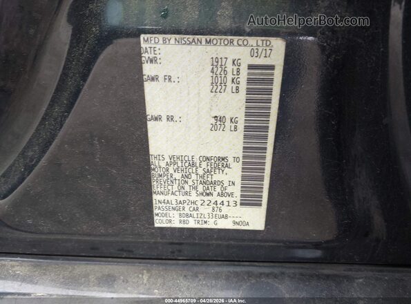 1N4AL3AP2HC224413 2017 NISSAN ALTIMA Blue Widok komory silnika