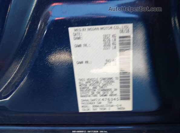 1N4AL3AP2JC476345 2018 NISSAN ALTIMA Blue Engine compartment view