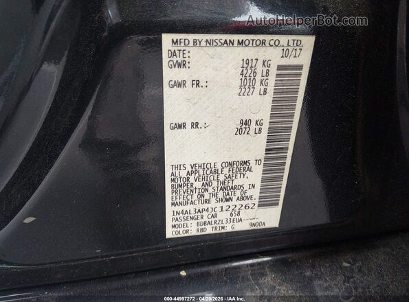 1N4AL3AP4JC122262 2018 NISSAN ALTIMA Blue Vista del compartimento del motor