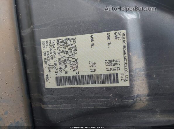 1N4AL3AP5HC186207 2017 NISSAN ALTIMA Gray Շարժիչի բաժամունքի տեսք