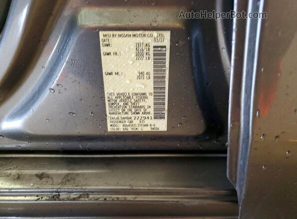1N4AL3AP6HC222941 2017 NISSAN ALTIMA Gray Vista del compartimento del motor