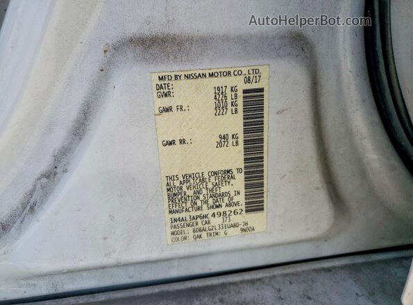 1N4AL3AP6HC498262 2017 NISSAN ALTIMA White Շարժիչի բաժամունքի տեսք