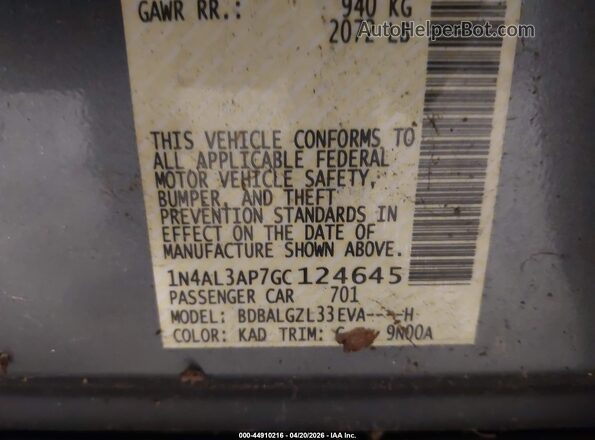 1N4AL3AP7GC124645 2016 NISSAN ALTIMA Gray Vista del compartimento del motor