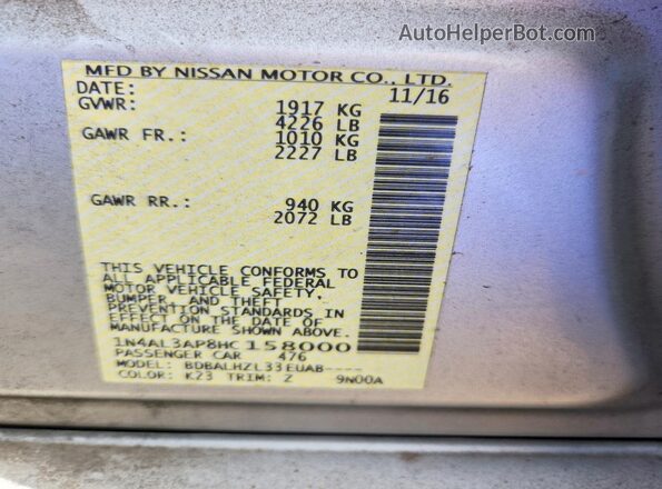 1N4AL3AP8HC158000 2017 NISSAN ALTIMA Silver Engine compartment view