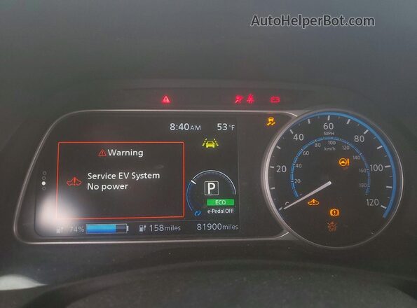 1N4BZ1CP1KC319136 2019 NISSAN LEAF Blue Вид щитка приладів