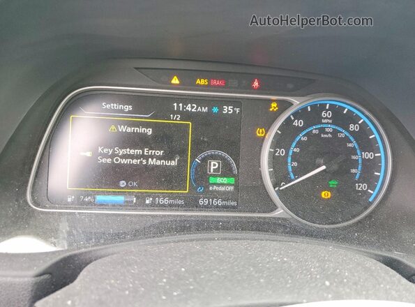1N4BZ1CP8KC318078 2019 NISSAN LEAF Черный Вид щитка приборов