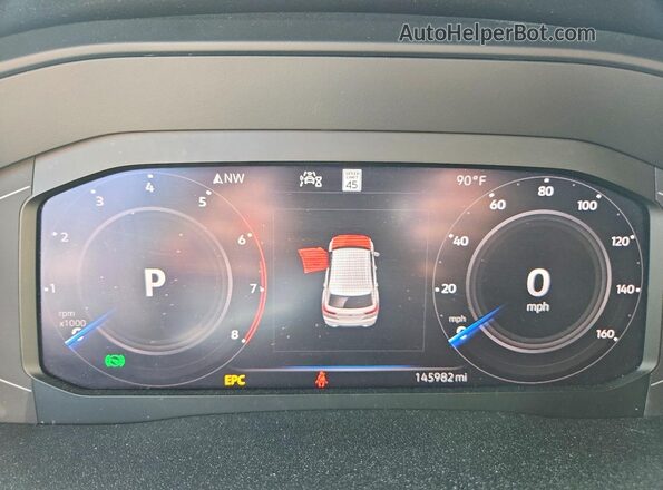 1V2EE2CA1LC231952 2020 VOLKSWAGEN ATLAS Красный Вид щитка приборов