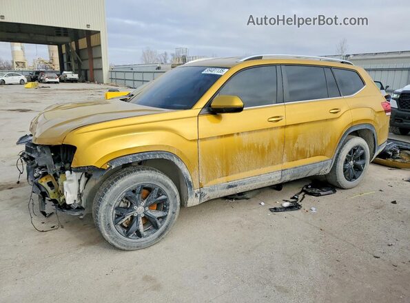 1V2LR2CA7JC557604 2018 VOLKSWAGEN ATLAS Yellow Vista tres cuartos delantera izquierda