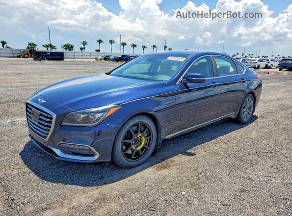 KMHGN4JE2JU269964 2018 GENESIS G80 Синий Задняя левая четверть