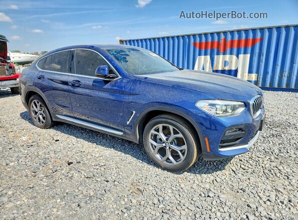 5UX2V1C02L9B53802 2020 BMW X4 Blue Widok z przodu