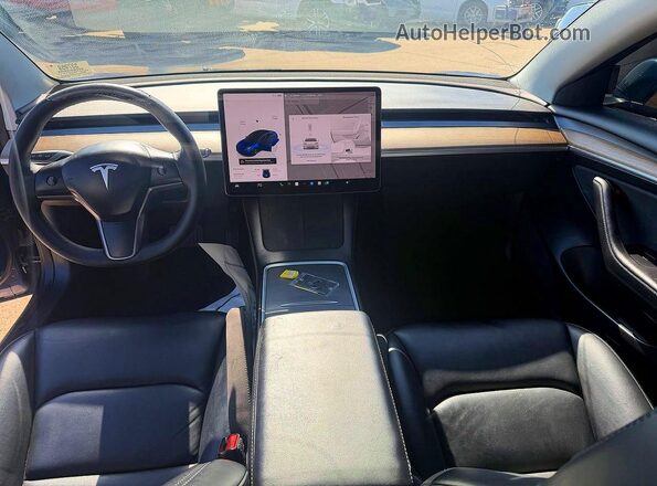5YJ3E1EB0NF242147 2022 TESLA MODEL Blue Rear seats view