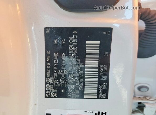 2T2ADCAZ0RC007200 2024 LEXUS NX Белый Панорамный вид салона 360°