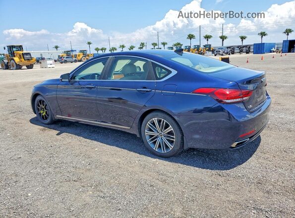 KMHGN4JE2JU269964 2018 GENESIS G80 Синий Задняя правая четверть
