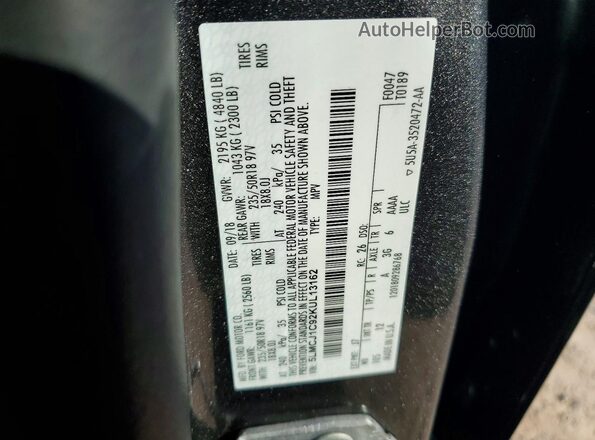5LMCJ1C92KUL13162 2019 LINCOLN MKC Charcoal სალონის 360-გრადუსიანი ხედი