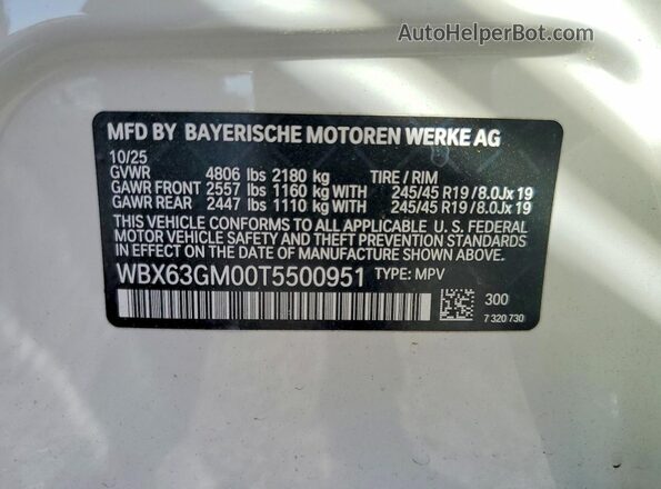 WBX63GM00T5500951 2026 BMW X2 Белый Панорамный вид салона 360°