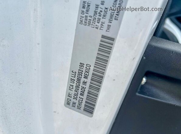 3C6LRVBG6ME553198 2021 RAM PROMASTER Белый Вид задних сидений
