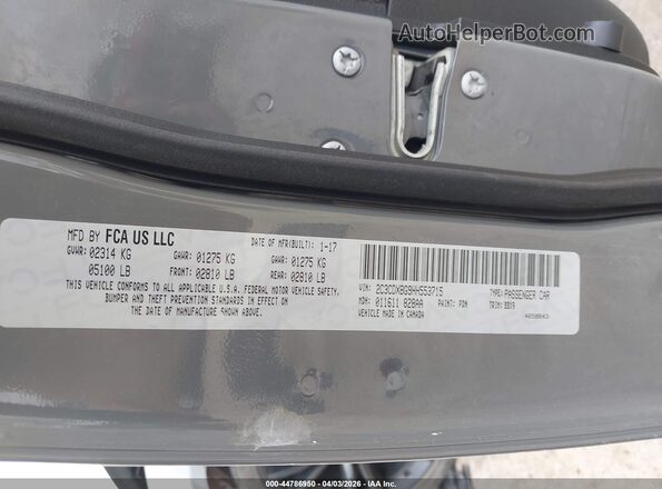2C3CDXBG9HH553715 2017 DODGE CHARGER Серый Вид подкапотного пространства