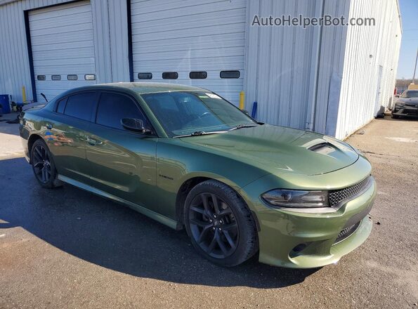 2C3CDXCT4MH557595 2021 DODGE CHARGER Зеленый Передняя правая четверть