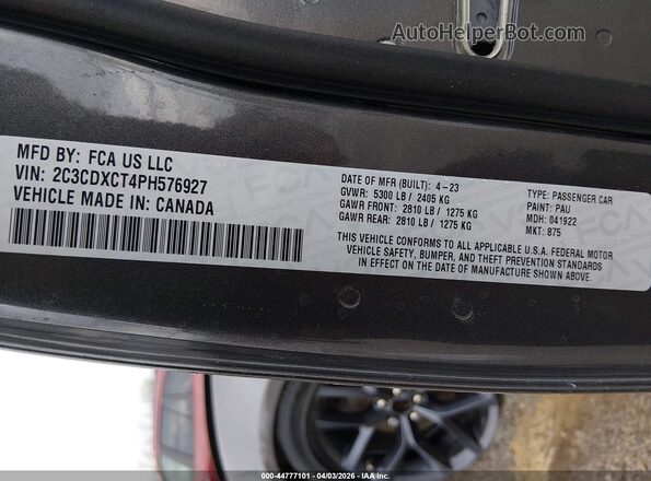2C3CDXCT4PH576927 2023 DODGE CHARGER Black ძრავის განყოფილების ხედი